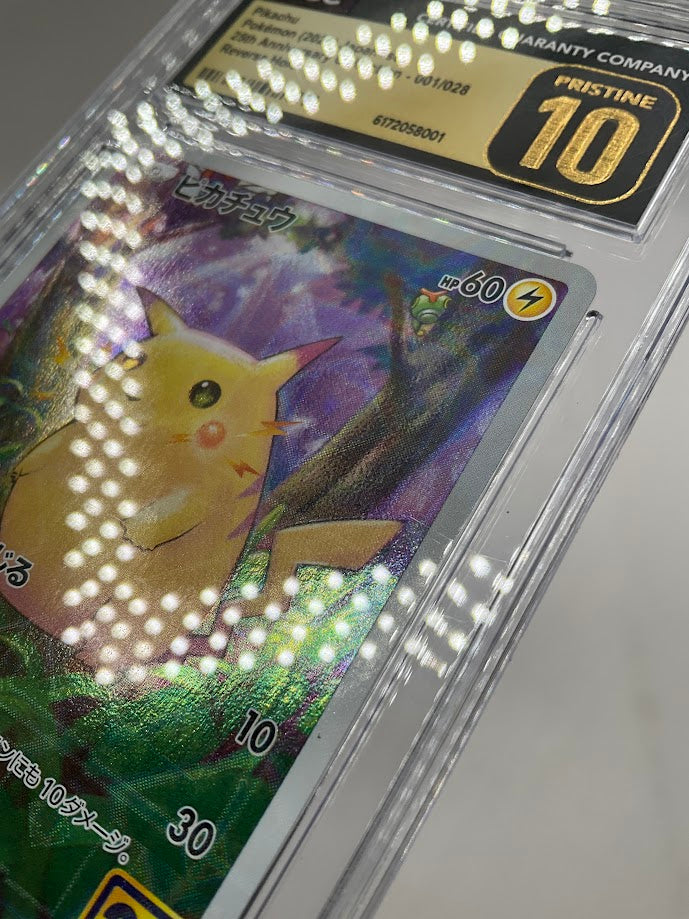 Pikachu Pokemon 25th Annniversary Collection Reverse Holo JP CGC 10 Pristine